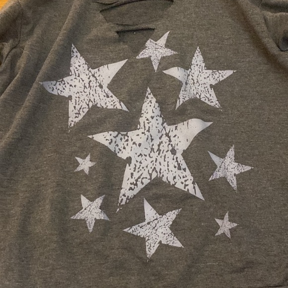 Miss Popular Girl’s Gray Hoodie With Stars Size 10/12 - Picture 2 of 6